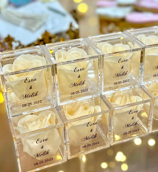 Boîte personnalisée avec Rose en savon