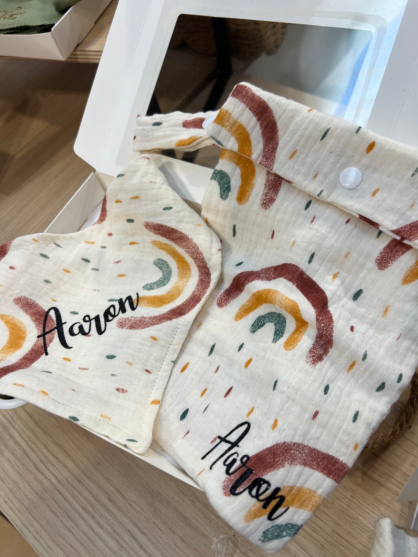Coffret : Sacoche + Bavoir personnalisé