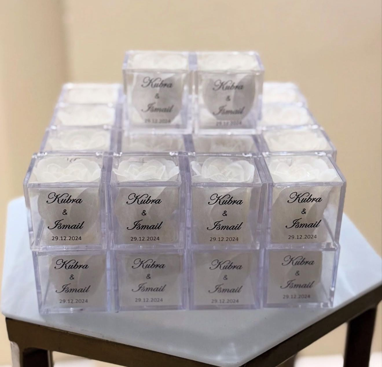 Boîte personnalisée avec Rose en savon