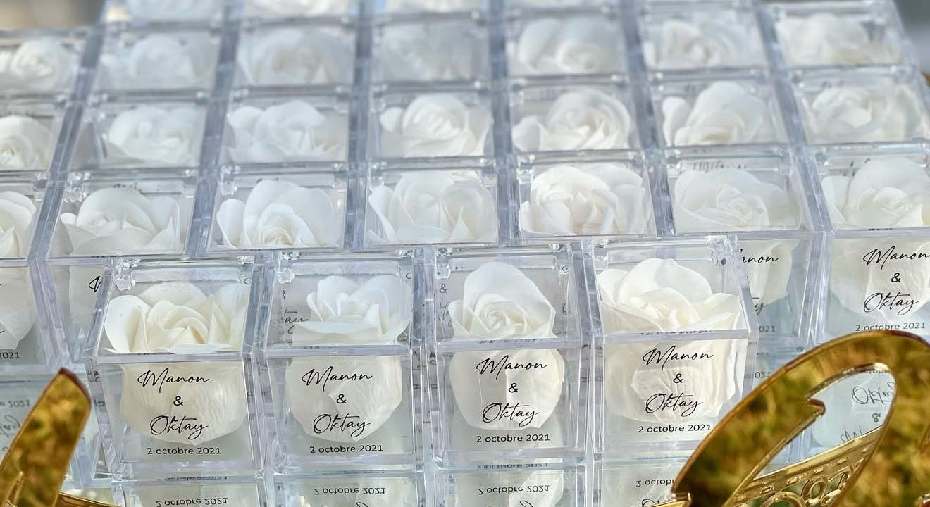 Boîte personnalisée avec Rose en savon