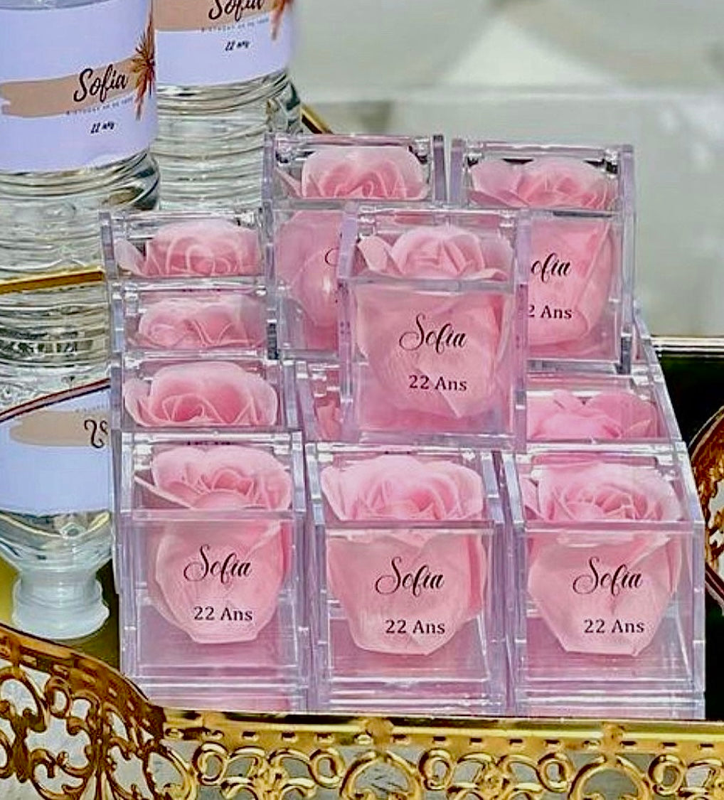 Boîte personnalisée avec Rose en savon