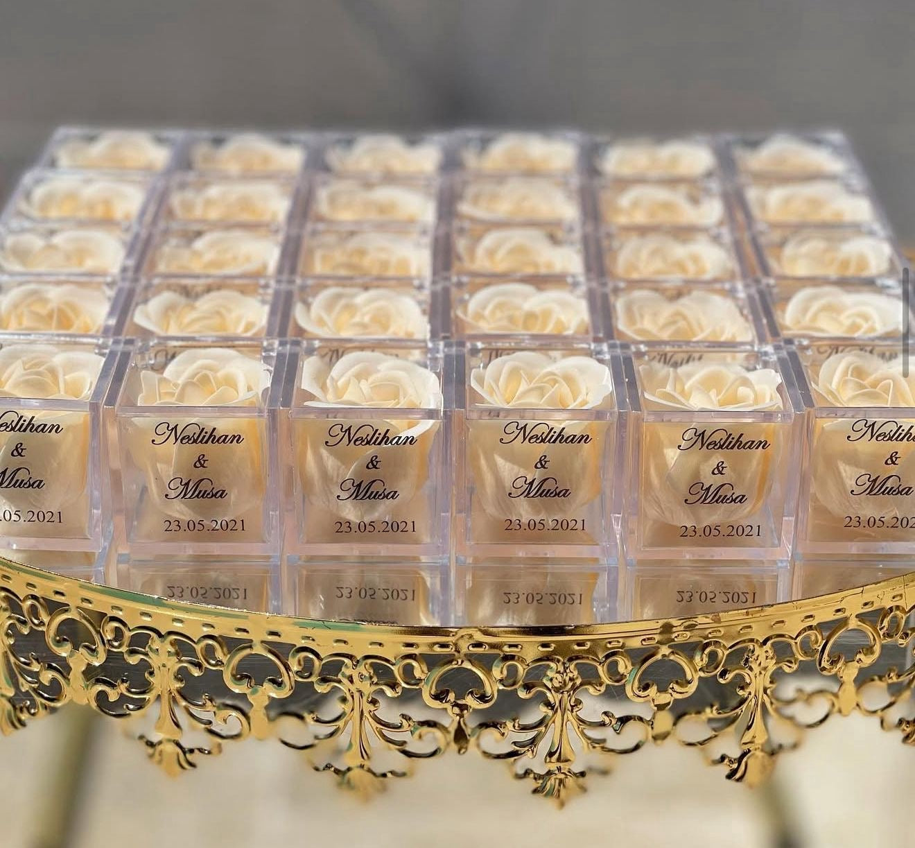 Boîte personnalisée avec Rose en savon