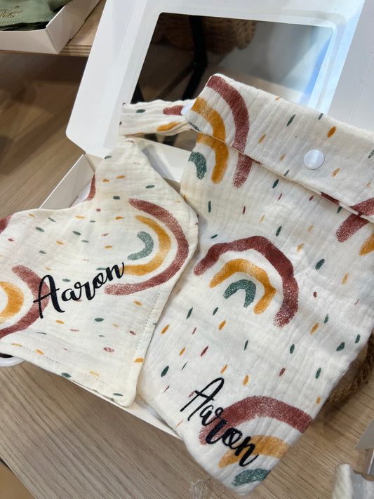 Coffret : Sacoche + Bavoir personnalisé
