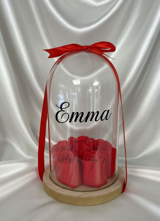 Cloche personnalisée avec fleurs en savon